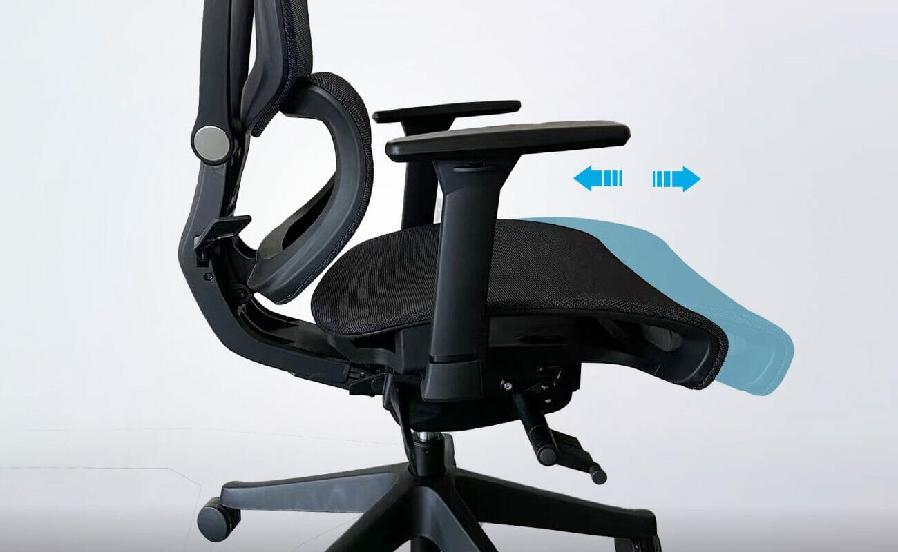 Affordable Ergonomic Chair. Sliding Seat